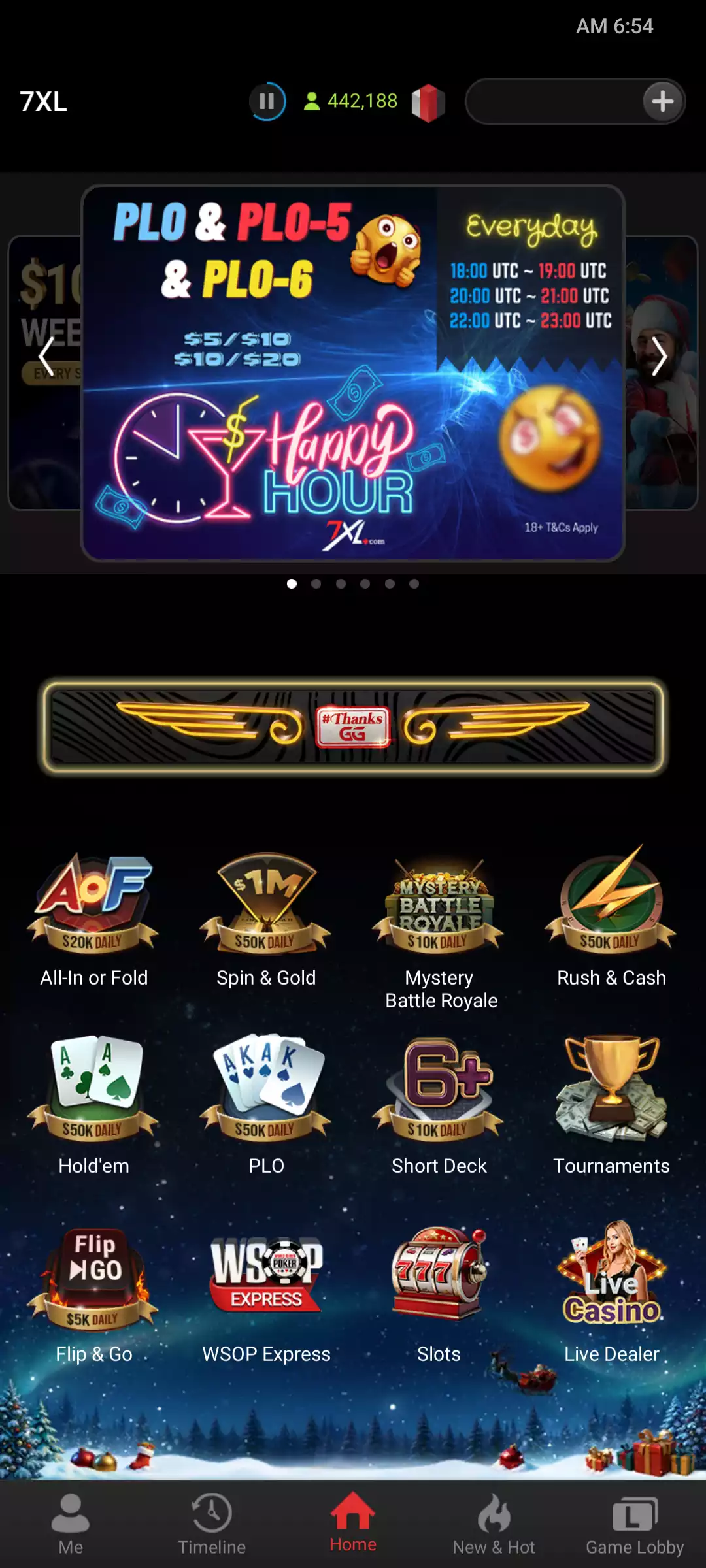 7XL Poker application interface shown for informational purposes